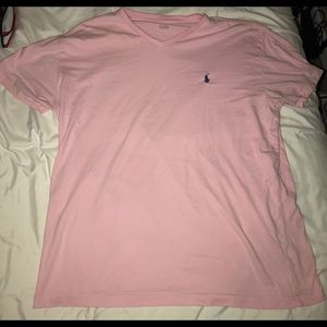 Men’s medium polo Ralph Lauren pink v neck tee